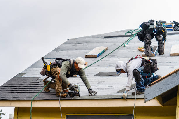 Professional Gutter Installation technician working in Secaucus, NJ